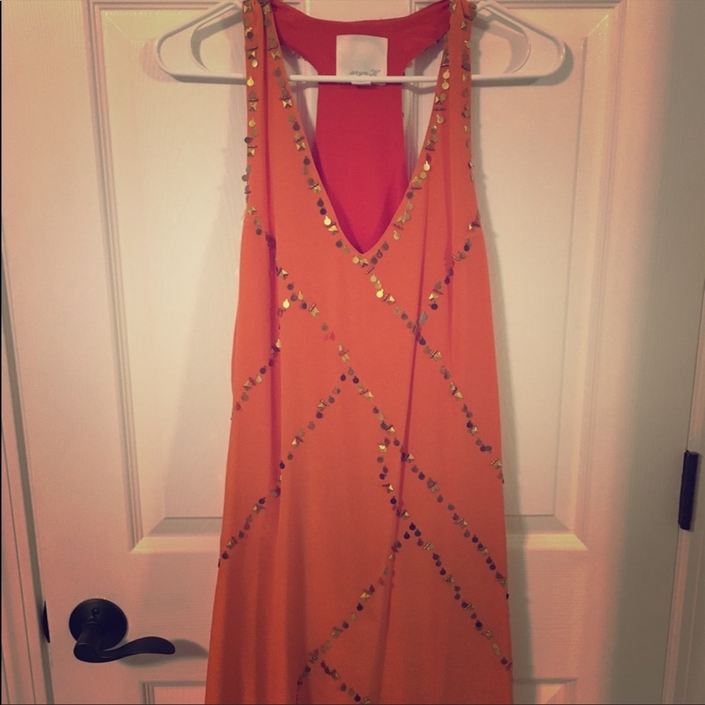 Lightweight orange and gold dress